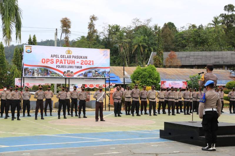 Bupati Lutim Ikuti Apel Gelar Pasukan Operasi Patuh 2021 di Mapolres