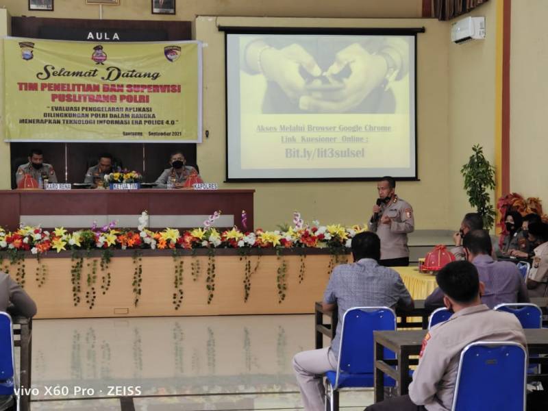 Kapolres Bantaeng Terima Tim Peneliti dan Supervisi Puslitbang Polri