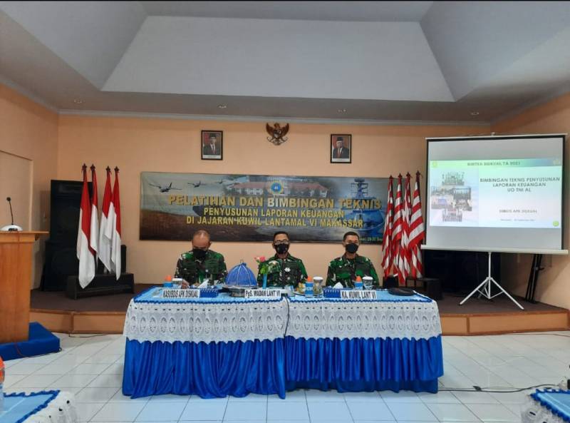Satker Jajaran Kuwil Lantamal VI Makassar Terima Pelatihan dan Bimtek Penyusunan Laporan Keuangan UO TNI AL
