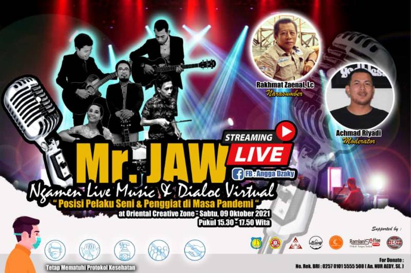 Live streaming, Band Mr. Jaw Rencana Tampil Besok di Oriental Creative Zone