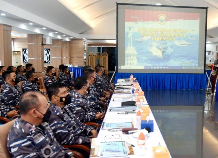 Danlantamal VI Makassar Hadiri AKS Jajaran Koarmada II Tahun 2021