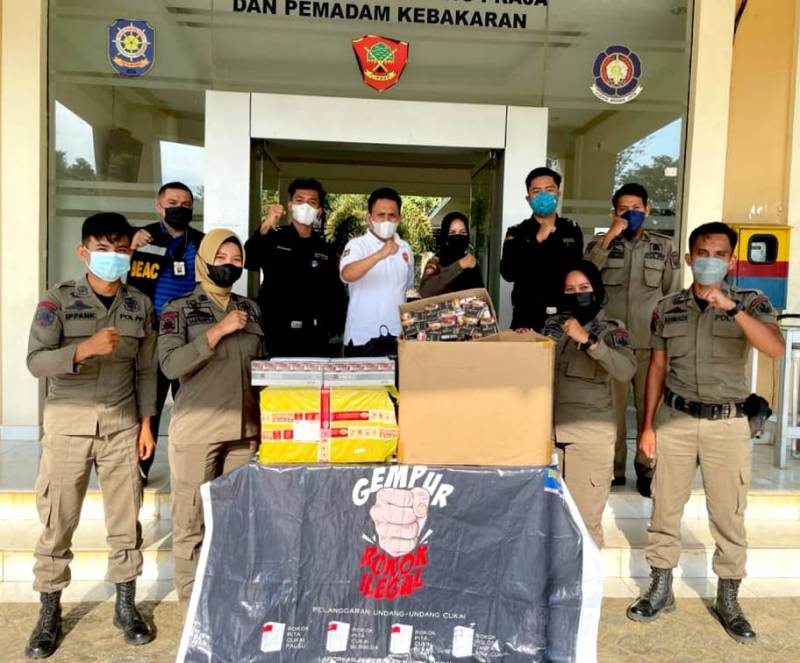 Satpol PP Bersama Bea Cukai dan Ekbang Gelar Penertiban Rokok Ilegal