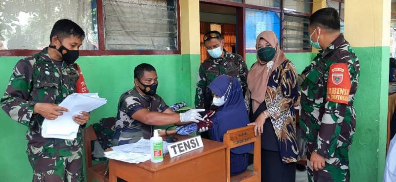 Kodim Takalar Gebrak Vaksinasi Di Tiga Lokasi,Tujuannya , Percepatan Pemutusan Virus Covid 19