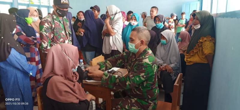 Perangi Covid-19, Dandim Takalar Kembali Gelar Serbuan Vaksinasi Disambut Antusias Masyarakat