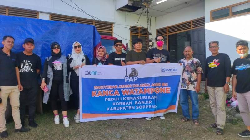 Peduli Sesama, PAP Agen BRILINK Watampone Salurkan Bantuan ke Korban Banjir Bandang di Soppeng