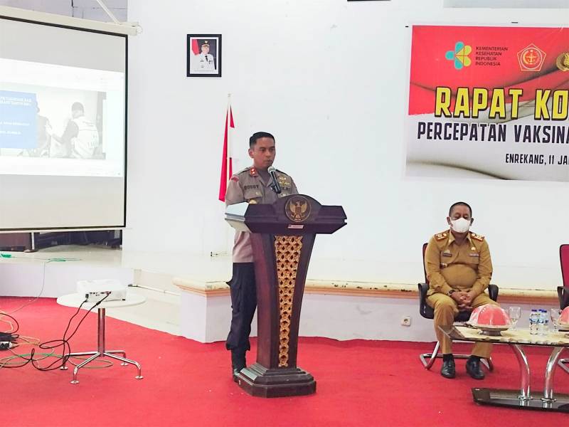 Rakor Percepatan Vaksinasi Covid-19 di Enrekang, Kapolres: Kita Upaya Capai Target 100%