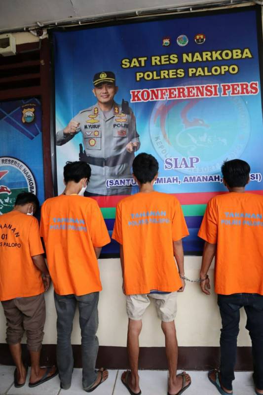 Polres Palopo Amankan Empat Terduga Penyalahgunaan Narkotika