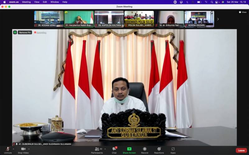 Ikuti Rakor Evaluasi PPKM Luar Jawa-Bali, Gubernur: Kondisi Covid-19 Sulsel Melandai