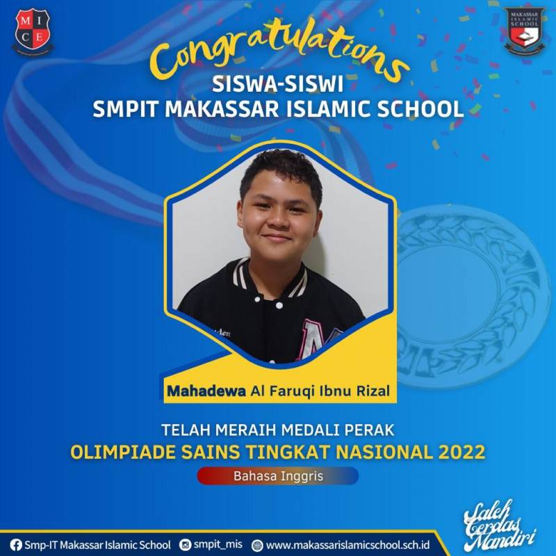 Membanggakan, Putra Kedua Deng Ical Raih Medali Perak di Olimpiade Nasional Bahasa Inggris