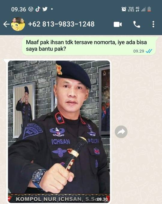 Akun WhatsApp Komandan Brimob Bone Dicatut OTK