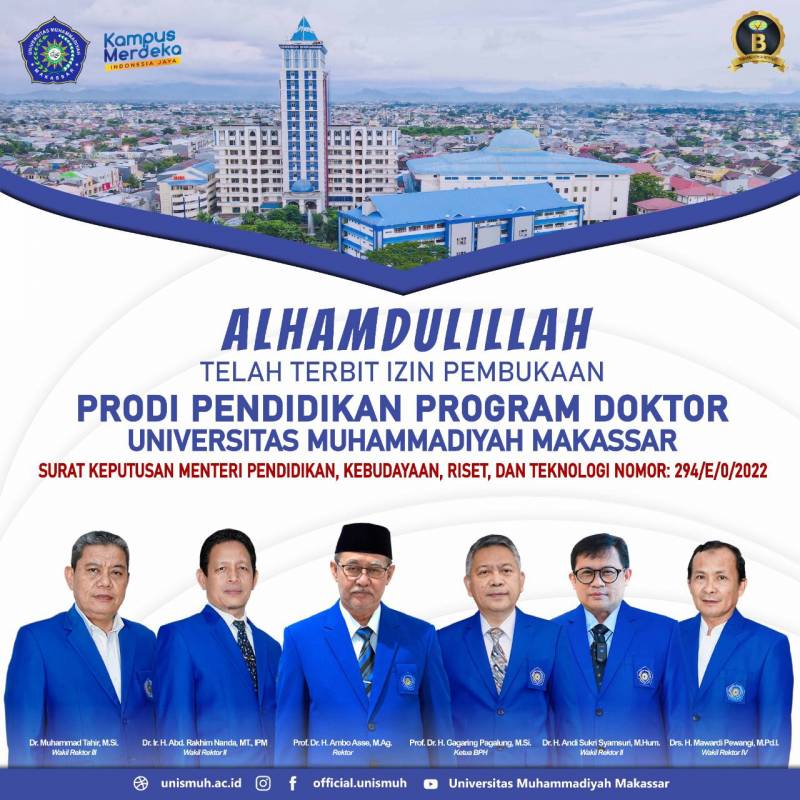 Dapat Izin Kemdikburistek, Prodi S3 Pendidikan Unismuh Dibuka Tahun Ini