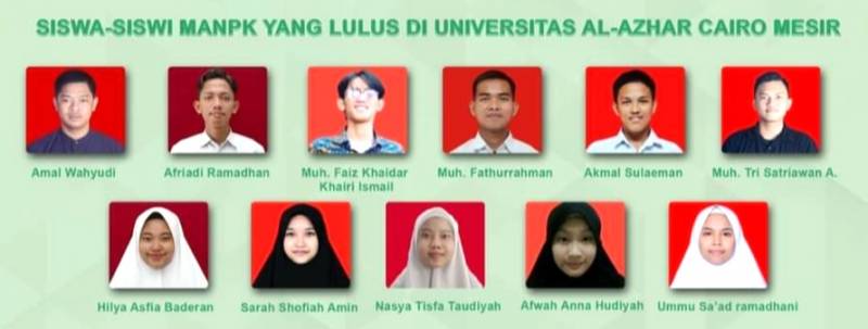104 Siswa MAN 3-PK Lulus di 24 PT, 11 di Al-Azhar Kairo