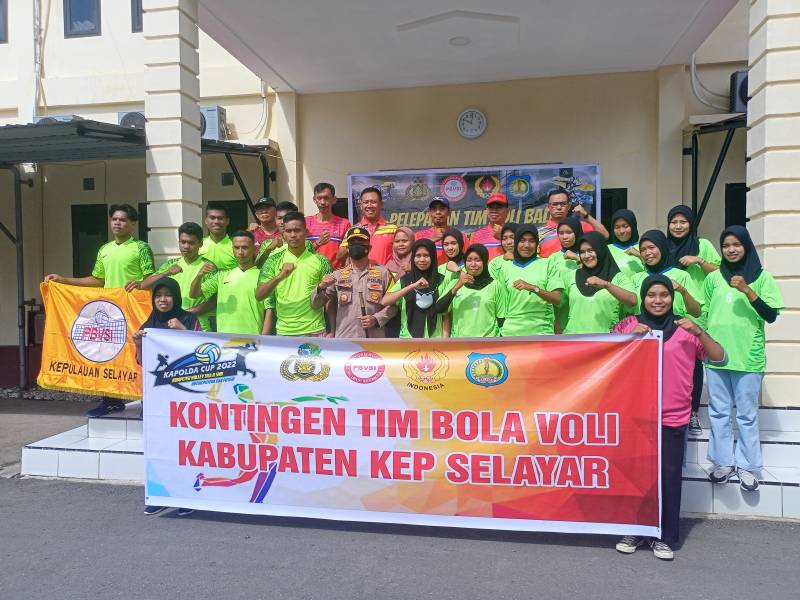 Kapolres Selayar Lepas Kontingen Tim Bola Voli, Ini Harapannya