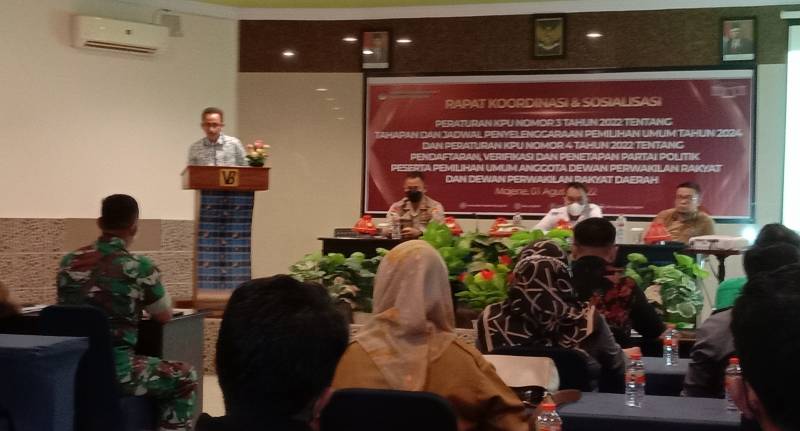 KPU Majene Gelar Rakor dan Sosialisasi Tahapan Pemilu 2024