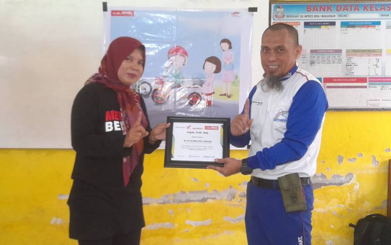 Asmo Sulsel Edukasi Safety Riding di UPT SPF SD Inpres Bira 1 Makassar
