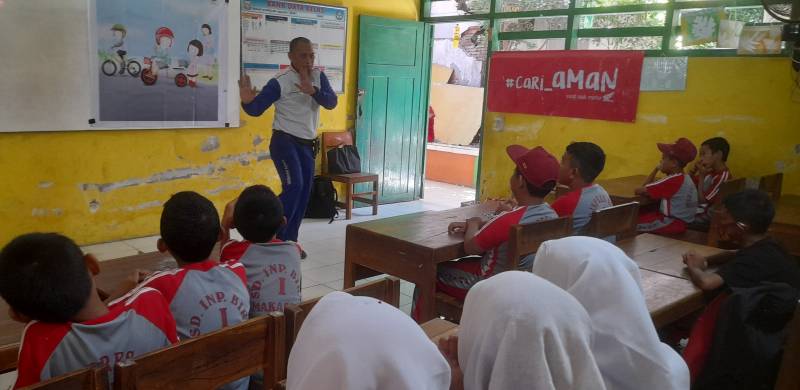 Asmo Sulsel Edukasi Safety Riding di UPT SPF SD Inpres Bira 1 Makassar