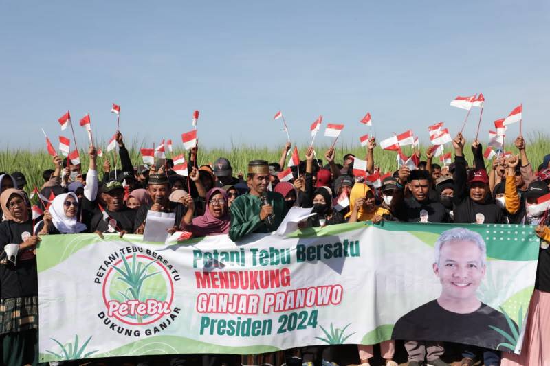 Optimisme Swasembada Gula Nasional, Ratusan Petani Tebu di Sulsel Dukung Ganjar Jadi Presiden