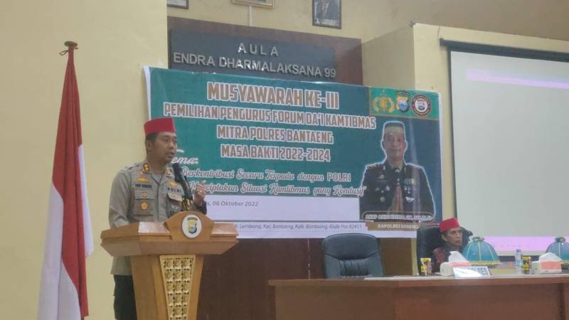 Kapolres Buka Musyawarah Ke III Pemilihan Pengurus Forum Da'i Kamtibmas Mitra Polres Bantaeng