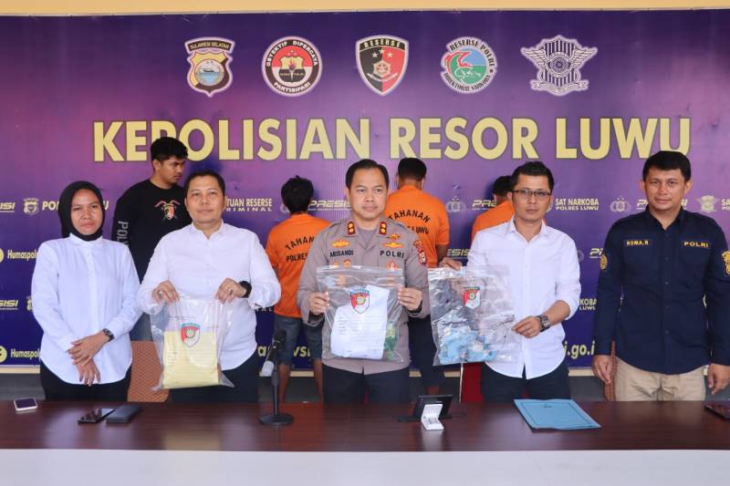 Polres Luwu Gelar Press Conference Tiga Kasus Pencabulan