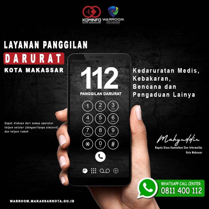 Dinas Kominfo Makassar Ajak Masyarakat Manfaatkan Layanan Call Center 112