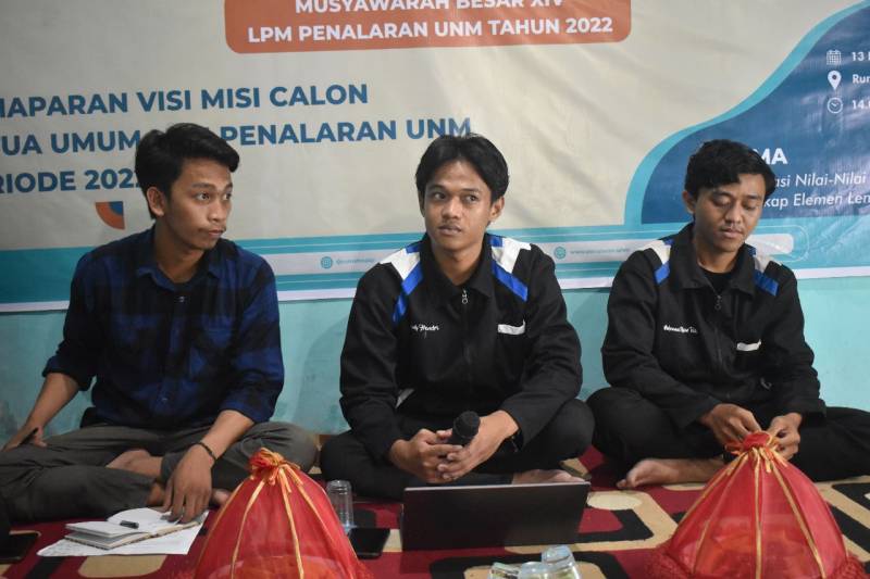 Tiga Calon Kandidat Ketua Umum LPM Penalaran UNM 2022-2023 Menyuarakan Visi-Misinya