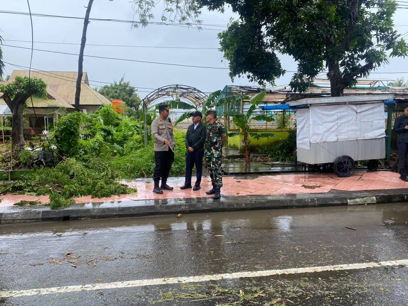Bupati Bersama Kapolres Bantaeng Pantau Pohon Tumbang di Jalan