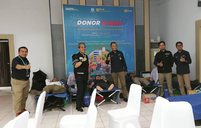 Meriahkan Peringatan Bulan K3 Nasional Tahun 2023, PLN Sumbangkan 107 Kantong Darah