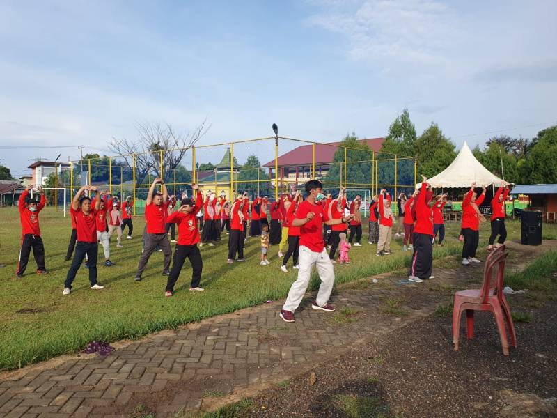 Budayakan Rabu Sehat, UPTD PKM Bantilang Gelar Senam Bersama Pemdes dan Kader Posyandu