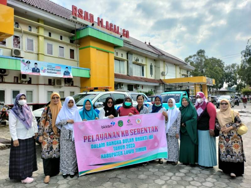 Momentum Peringatan Bulan Bhakti IBI 2023, Dinas P2KB Lutim Gelar Pelayanan KB Serentak