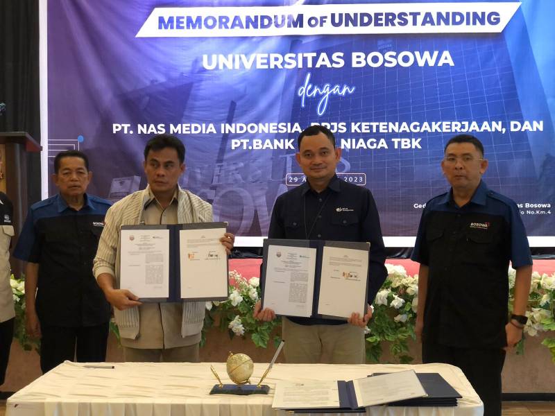 BPJAMSOSTEK SULAMA teken MoU dengan Universitas Bosowa dan Yayasan Aksa Mahmud 