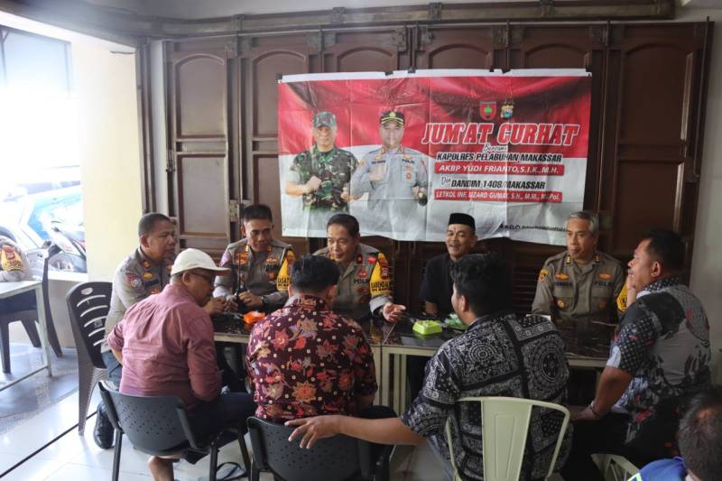 Melalui Jumat Curhat, Polres Pelabuhan Makassar Ajak Masyarakat Wujudkan Pemilu Damai
