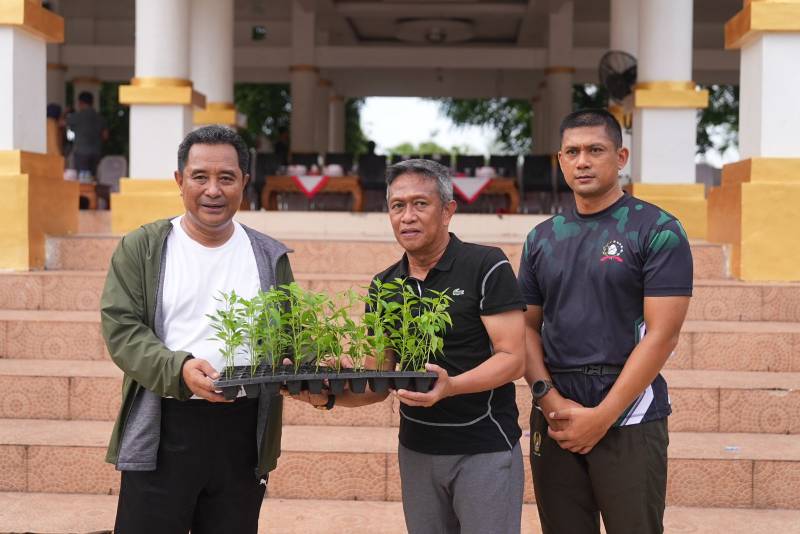 Pj Gubernur Bahtiar Bagikan Bibit Cabai di Lapangan Merdeka