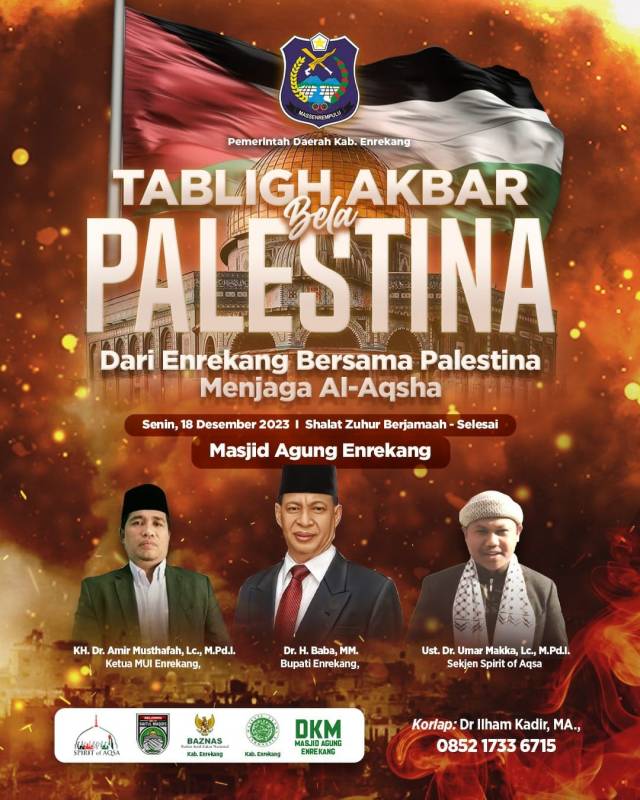 Besok, Pemda Enrekang Gelar Tabligh Akbar Bela Palestina