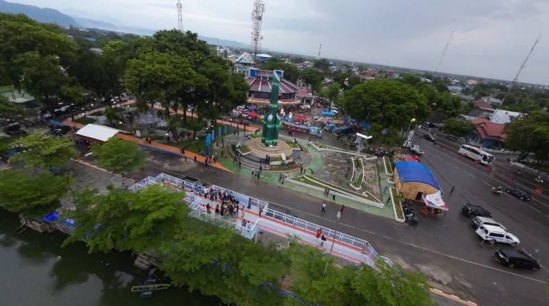 Bupati MYL Resmikan Taman Tematik Ramah Anak, Dilengkapi Air Mancur dan Skywalk