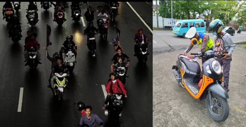 Puluhan Pengendara Motor Konvoi di Jl AP Pettarani Terekam Kamera ETLE 