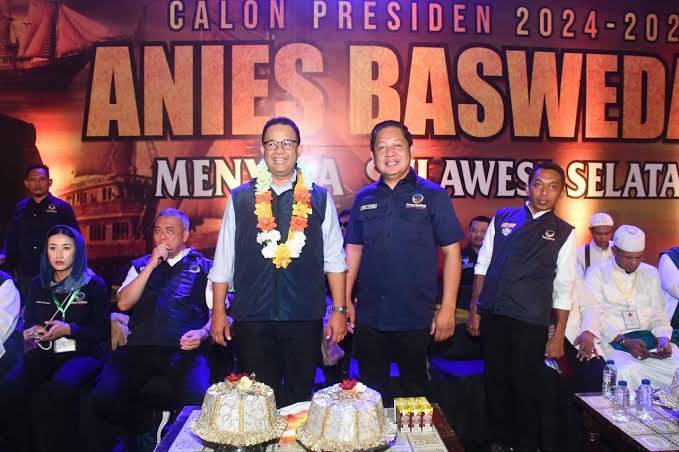 Jemput Kemenangan, Anies dan Surya Paloh Hadiri Konsolidasi Akbar NasDem di Sulsel