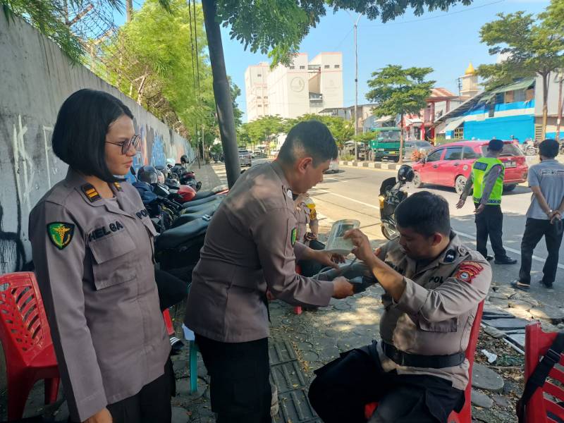 Polres Pelabuhan Makassar Turunkan Sidokkes Cek Kesehatan Petugas Pengamanan di Kantor PPK