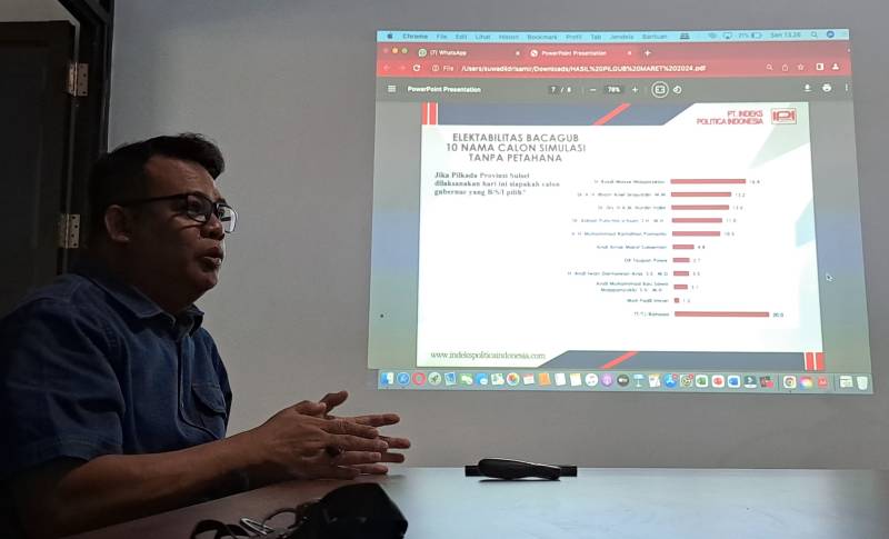 Survei PT IPI: Elektoral ASS dan RMS Ketat Jelang Pilgub Sulsel