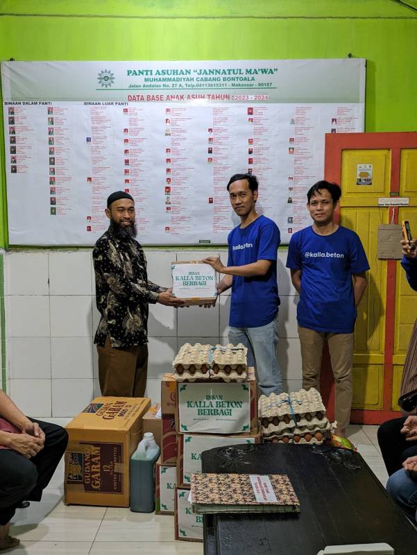 Rutin di Tiap Ramadan, Kalla Beton Berbagi Sembako ke Panti Asuhan