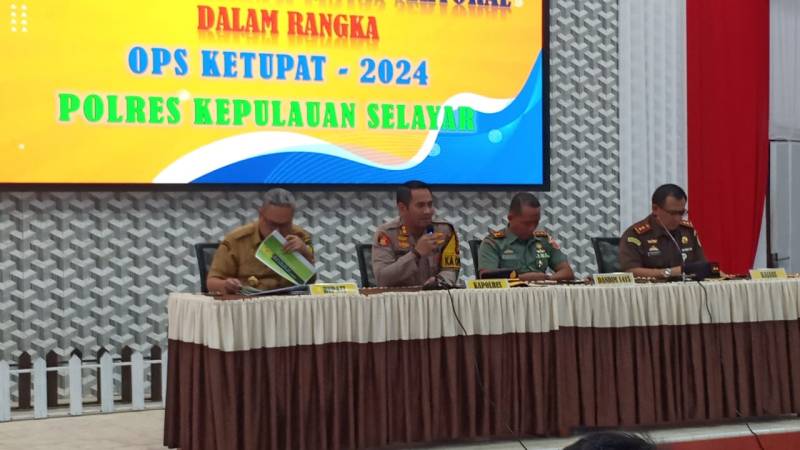 Dihadiri Forkopimda, Polres Selayar Rakor Lintas Sektoral Ops Terpusat Ketupat 2024