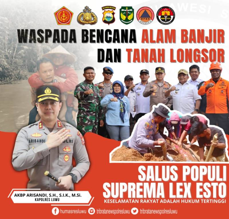 Kapolres Luwu Imbau Warga Waspada Banjir dan Tanah Longsor