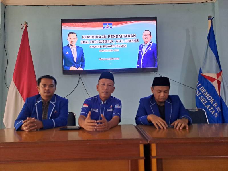 Mulai Hari Ini, Partai Demokrat Buka Pendaftaran Calon Gubernur dan Wakil Gubernur Sulsel