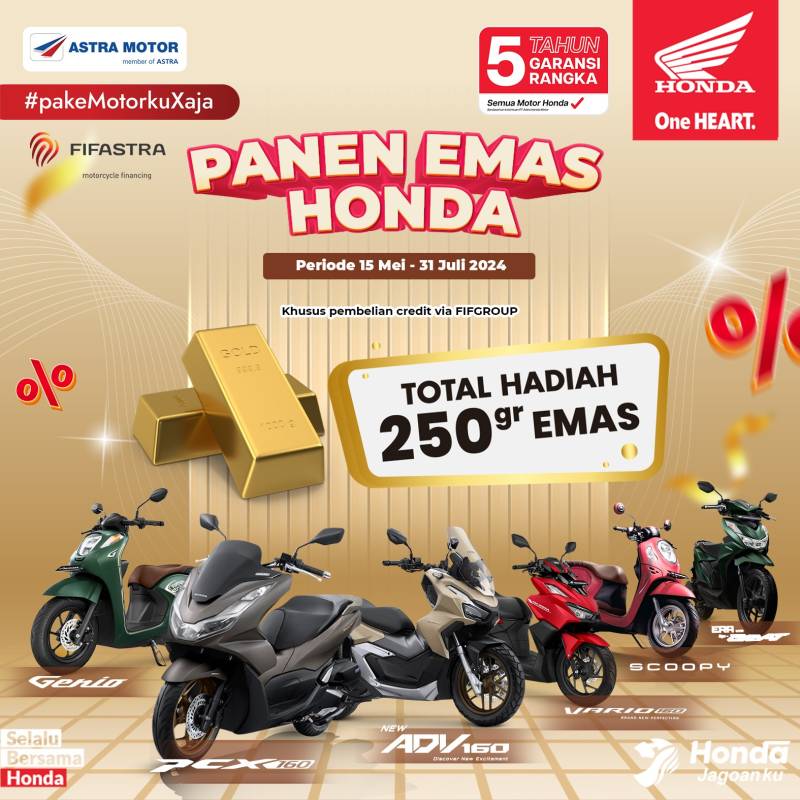 Beli Sepeda Motor Honda via FIFGROUP, Dapatkan Total Hadiah 250 Gram Emas