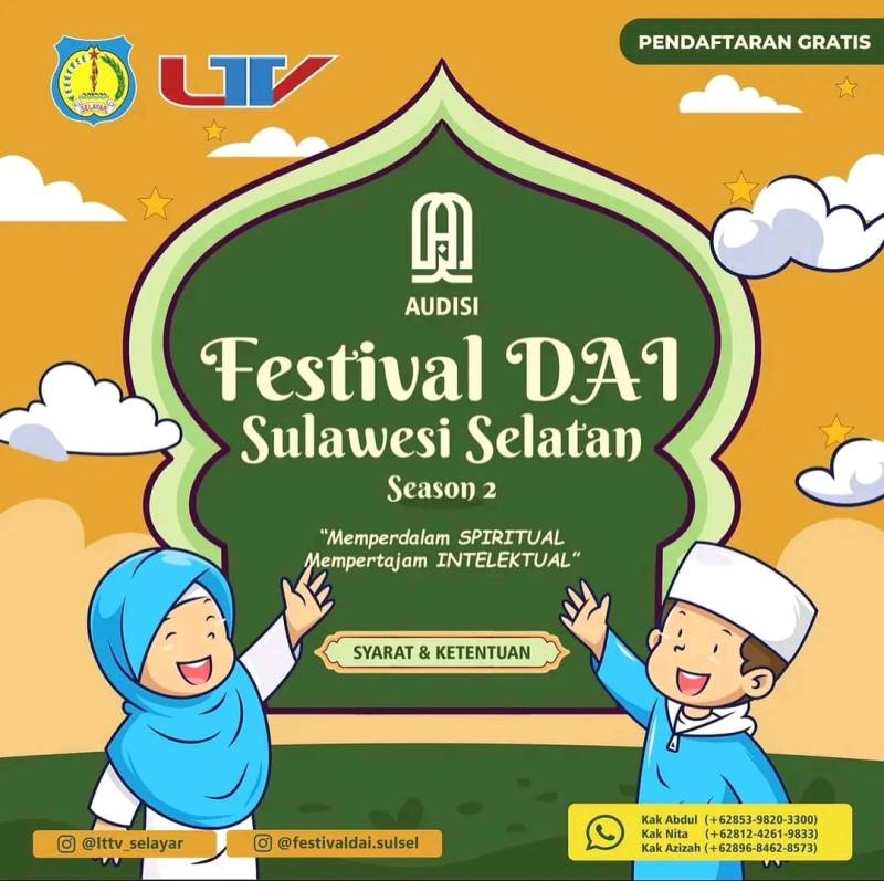 Festival Da'i Sulsel Kembali digelar, Berhadiah Puluhan Juta Rupiah