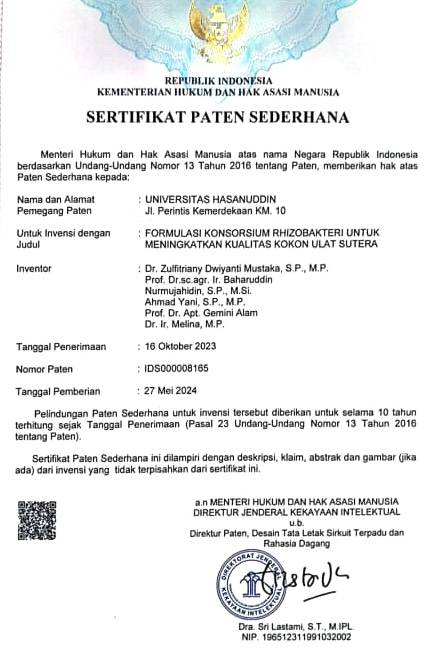 Dosen Agroindustri Politani Pangkep Lahirkan Paten Pupuk Hayati Konsorsium Rizobakteri