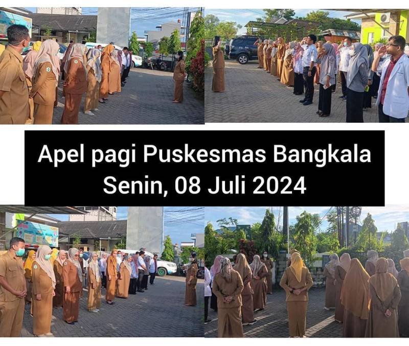 Kepala Puskesmas Bangkala Pimpin Apel Pagi