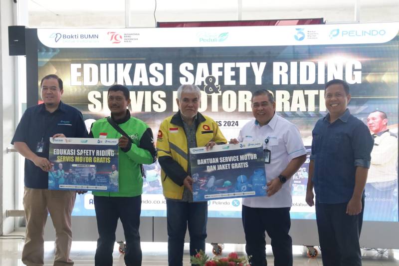 HUT RI ke-79, Pelindo Group Wilayah Makassar Gelar Safety Riding & Service Gratis Ojek Online dan Ojek Pangkalan