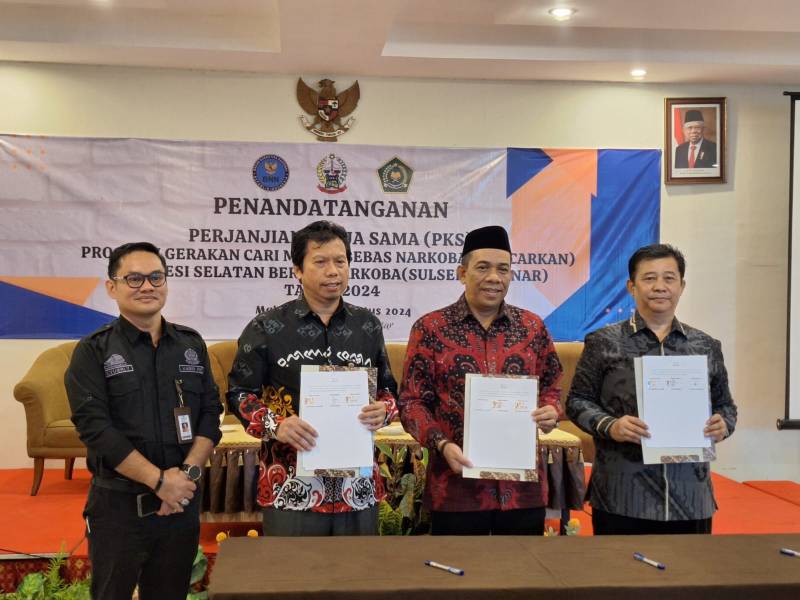 Kemenag, BNNP dan  Kesehatan Sulsel Teken Kerjasama Menantu Bebas Narkoba