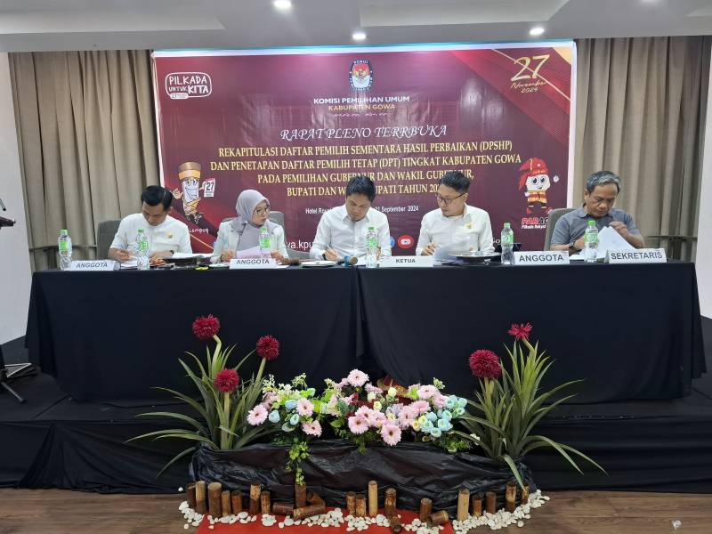 KPU Gowa Tetapkan 567.859 DPT di Pilkada 2024