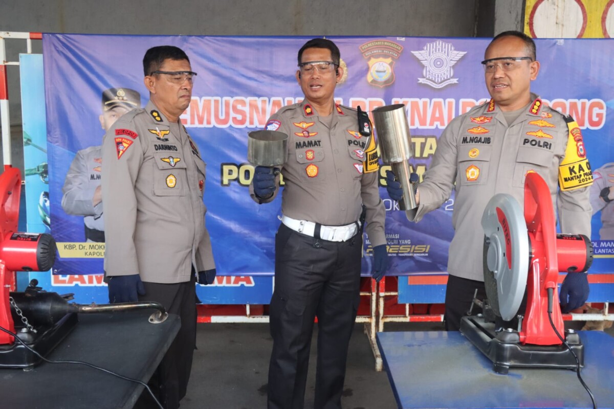 Polrestabes Makassar Musnahkan 6.801 Knalpot Brong